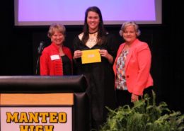 Graduate Kaitlynne Ludolph poses with Cindy Edwards and Colleen Shriver at Manteo High’s scholarship awards night after receiving an Outer Banks Association of Realtors Scholarship. Photo courtesy of the Outer Banks Community Foundation.